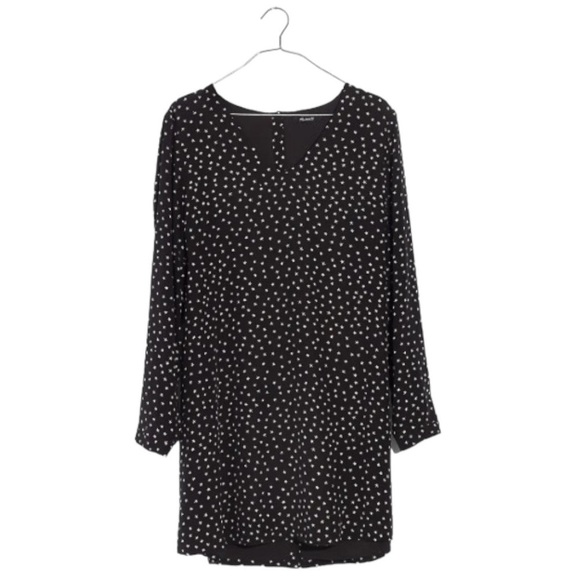 Madewell Star Silk Button Back Dress - Black - Small - Picture 2 of 15